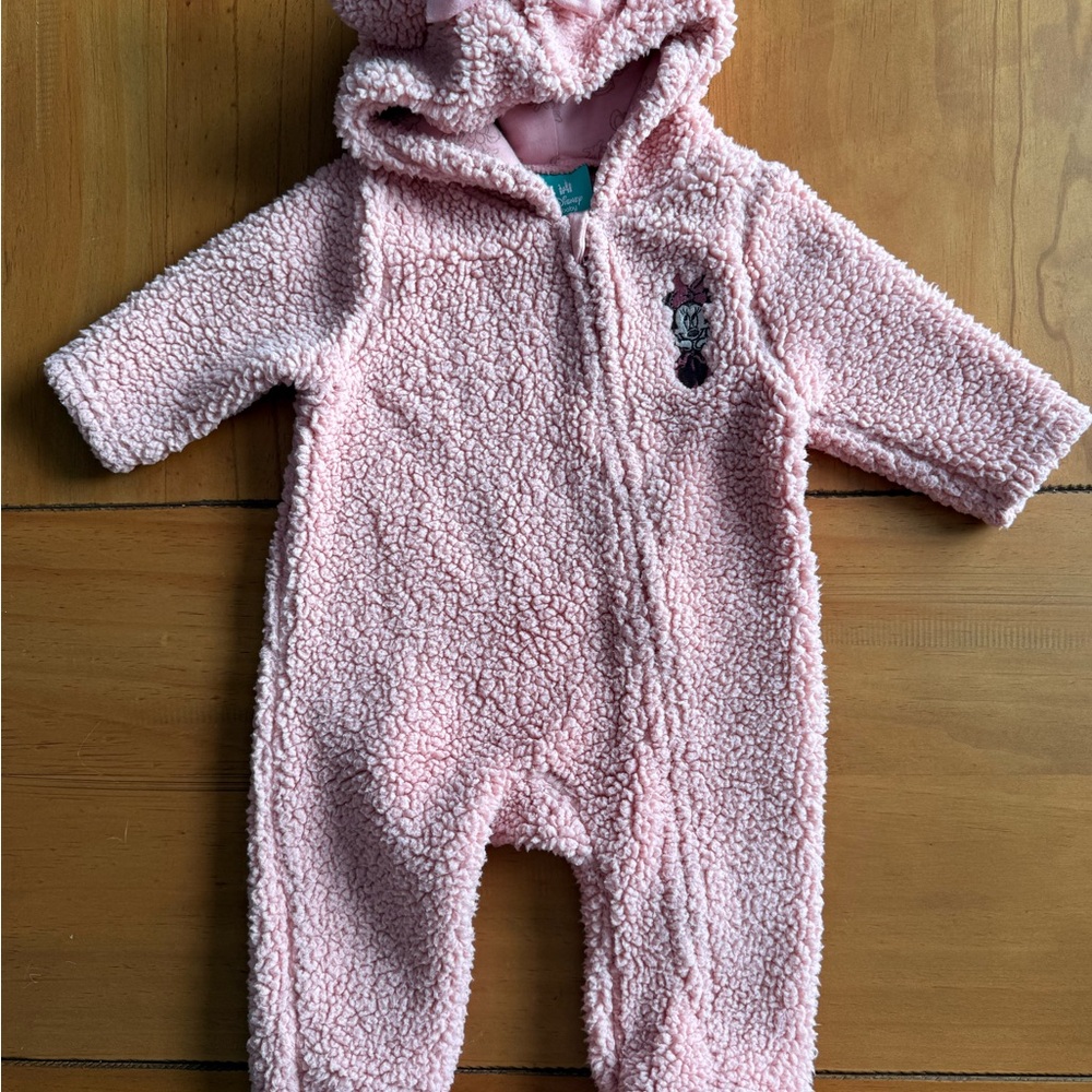 Disney Pink Sherpa Kids One Piece with Foldover Footies